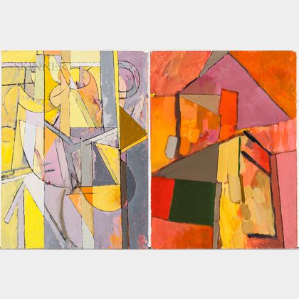 Irving B. Haynes (American, 1927-2005) Two Unframed Abstract Works on Paper