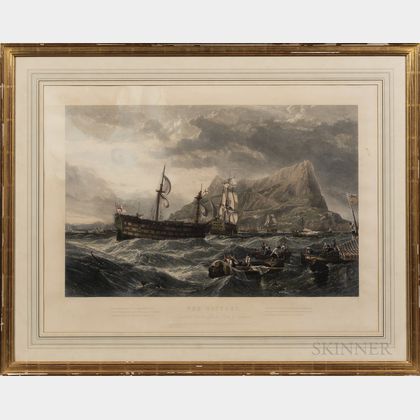 After Clarkson Stanfield (British, 1793-1867) THE VICTORY Towed into Gibraltar After the Battle of Trafalgar