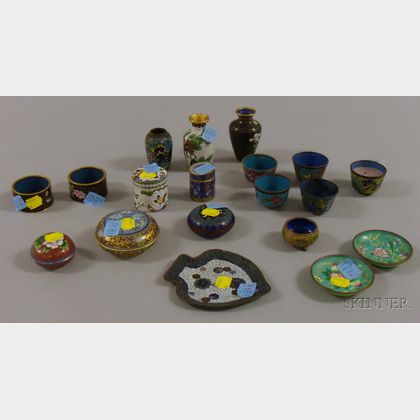 Approximately Nineteen Cloisonne Table and Decorative Items