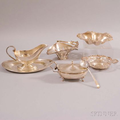 Seven Pieces of Assorted Sterling Silver Tableware