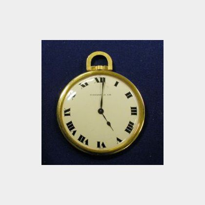 Art Deco 18kt Gold Openface Pocket Watch, Tiffany & Co.