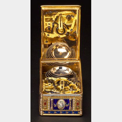 Fine Diamond-set Gold and Enamel Carillon Musical Box Attributed to John Rich