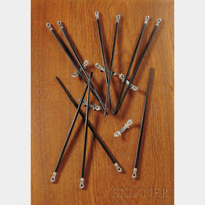 Five Pairs of Georg Jensen Chopsticks with Stands