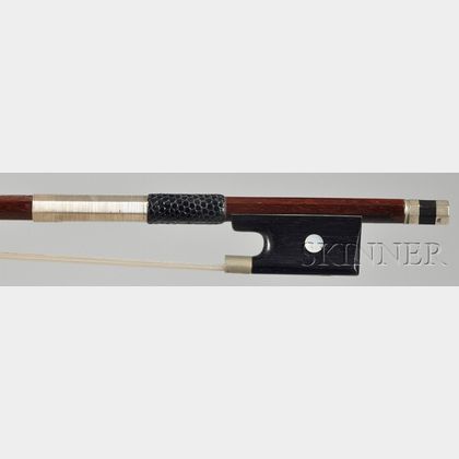 French Nickel Mounted Violin Bow