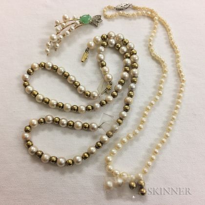 Three Pieces of Pearl Jewelry
