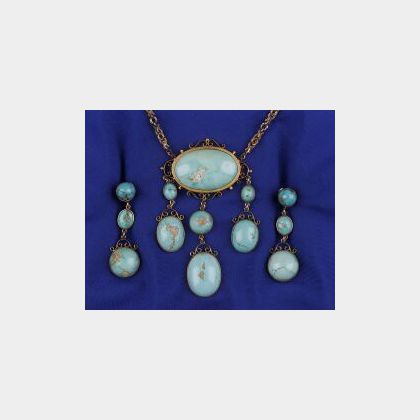 Victorian Turquoise Pendant Necklace