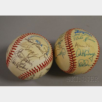 1984 Chicago White Sox Team Autographed Baseball and Another 1980s Baseball Team Autographed Baseball. 