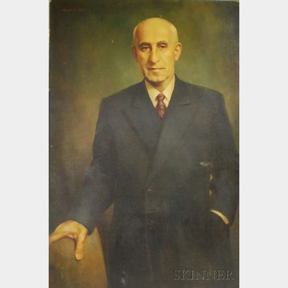 Wallace Rugg (American, 20th Century) Portrait of Mohammed Mossadegh (Iranian Prime Minister, 1951-1953)