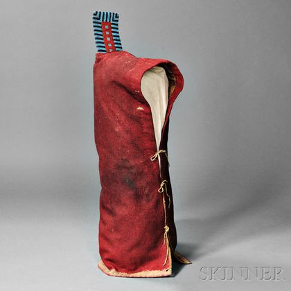 Rare Lakota Red Trade Cloth Cradle