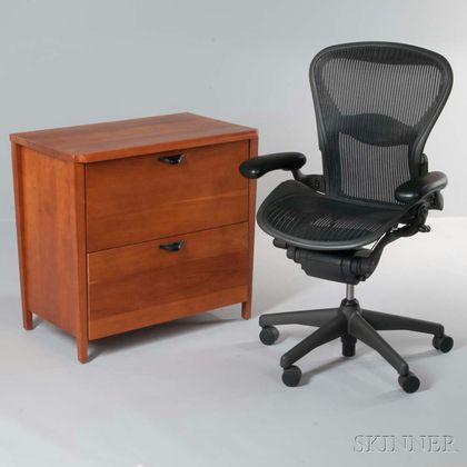 Herman Miller File Cabinet and Aeron Chair 