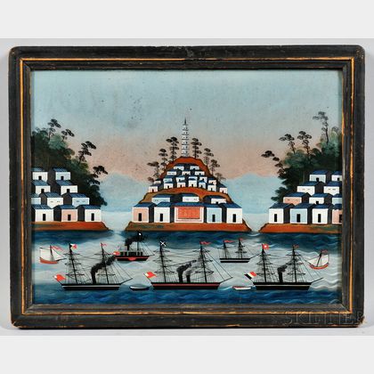 Reverse Painting of the Anchorage at Whampoa