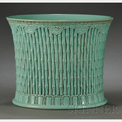 Turquoise Glazed Brush Pot