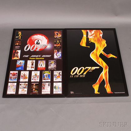 Three James Bond 007 Movie Posters and Three 007-related Posters