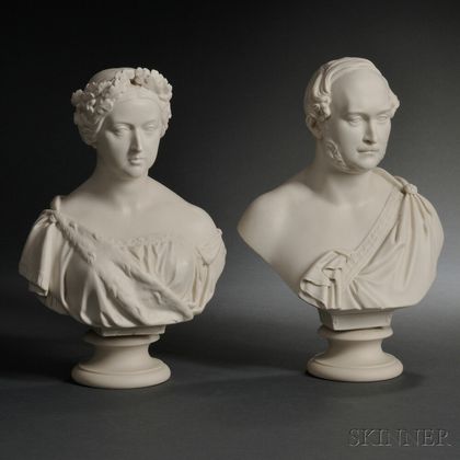 Two Copeland Parian Busts
