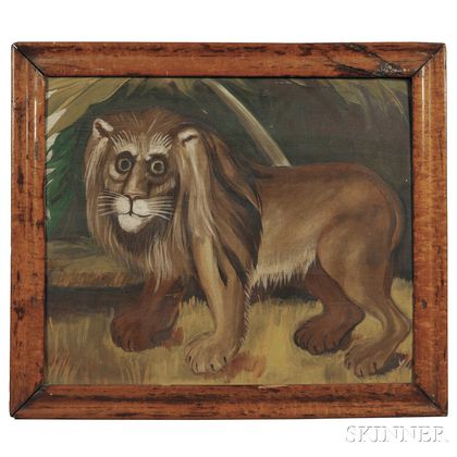 American School, early 20th century Portrait of a Lion