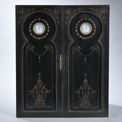 Pair of Wedgwood Blue Jasper-mounted Door Panels