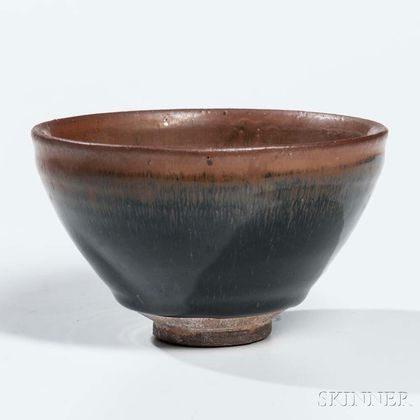 Stoneware Tea Bowl with Hare's Fur Glaze