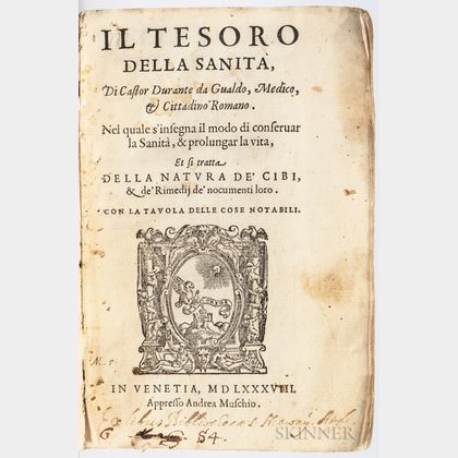 Castore, Durante (1529-1590) Il Tesoro della Sanita.