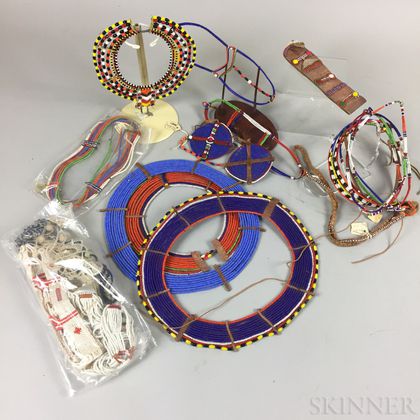 Group African Beadwork Necklaces and Ornaments. Estimate $20-200