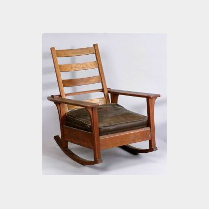 L. & J. G. Stickley Arts & Crafts Oak Rocking Chair