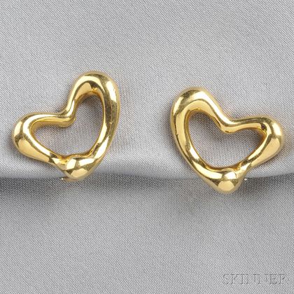 18kt Gold Heart Earclips, Elsa Peretti, Tiffany & Co.