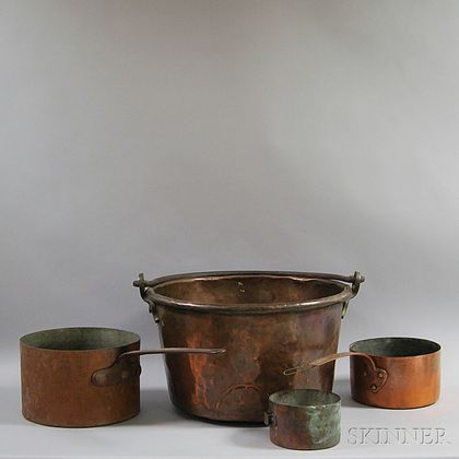 Four Copper Cooking Vessels