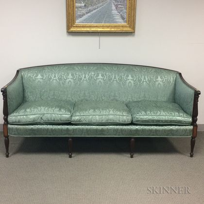 Federal-style Green Upholstered Sofa