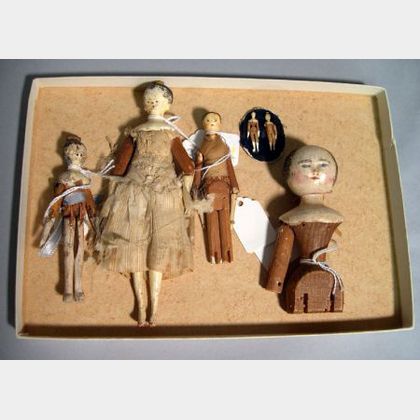 Six Early Wooden Dolls