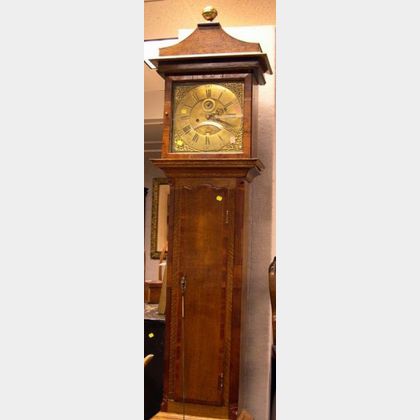 David Rittenhouse Inlaid Oak Tall Case Clock