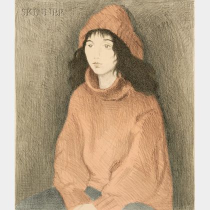 Raphael Soyer (Russian/American, 1899-1987) Girl in Red