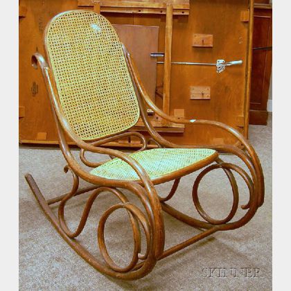 Caned Bentwood Rocking Armchair