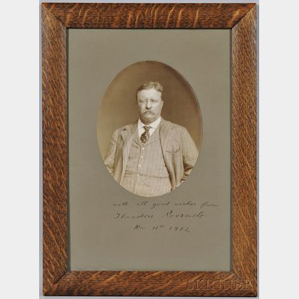 Roosevelt, Theodore (1858-1919) Signed Photograph, 11 March 1912.
