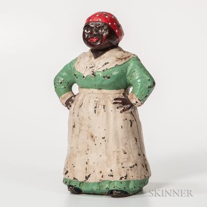 Large Painted Hubley Cast Iron Mammy Doorstop