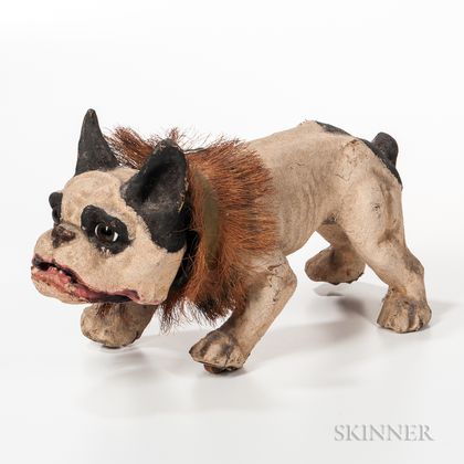 Papier-mache "Growler" Barking Bulldog Toy