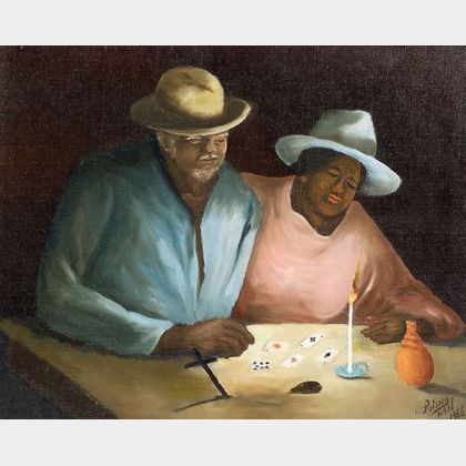 Louverture Poisson (Haitian, 1914-1985) Reading the Cards