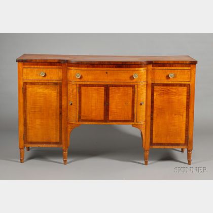 Federal Tiger Maple and Mahogany and Tiger Maple Veneer Sideboard