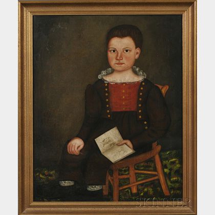 Royal Brewster Smith (Maine, 1801-1855) Portrait of Abner Chase Stockin, Age Three, of Monmouth, Maine