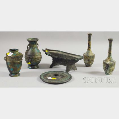 Six Chinese Archaic-style Bronze Articles
