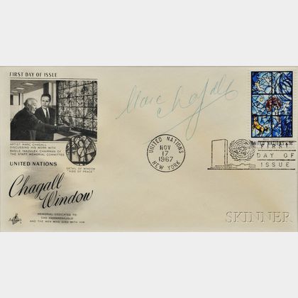 Chagall, Marc (1887-1985) Signed Post Card, First Day Cover, 17 November 1967.