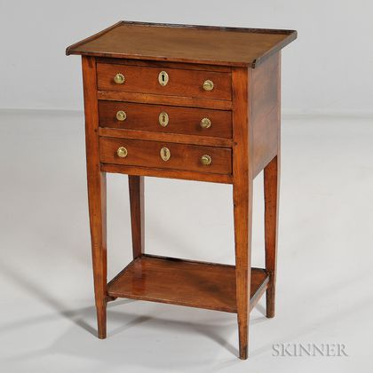 French Provincial Three-drawer Fruitwood Table Ambulant
