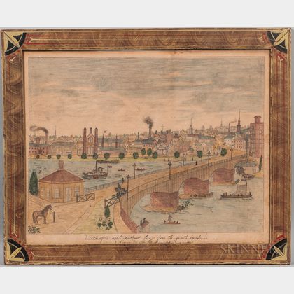 George de Bumpose (American, 19th Century) Glasgow with Stockwell Bridge from the south bank