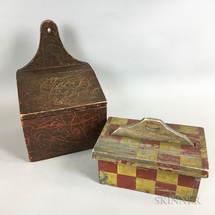 Painted Hanging Wall Box and a Covered Tool Caddy
