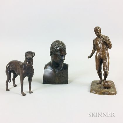 Three Small Unsigned Bronze Figures