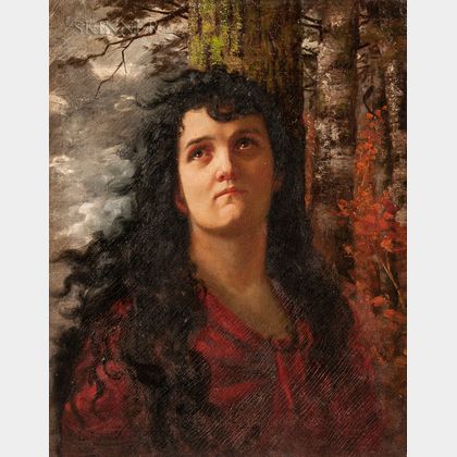Louise Rüdisühli (Swiss, 1867-1928) Portrait of a Woman in Red
