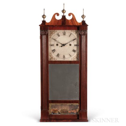 Ives Reeded Pillar & Scroll Shelf Clock