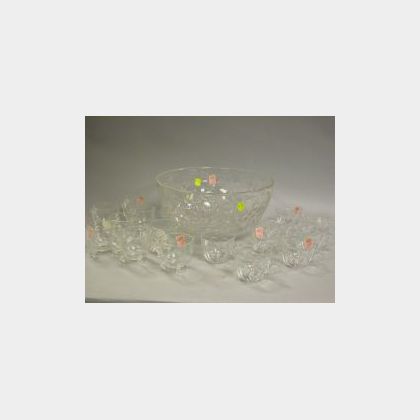 Pairpoint Colorless Cut Glass Punch Bowl