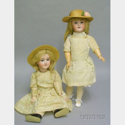 Handwerck for Simon & Halbig Bisque Twin Dolls
