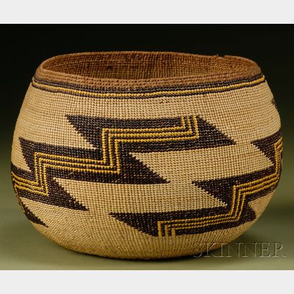 Northern California Twined Basketry Bowl