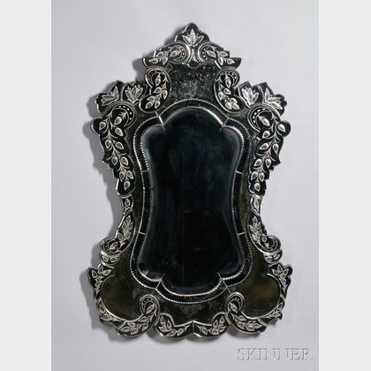 Venetian-style Etched and Cut Glass Mirror