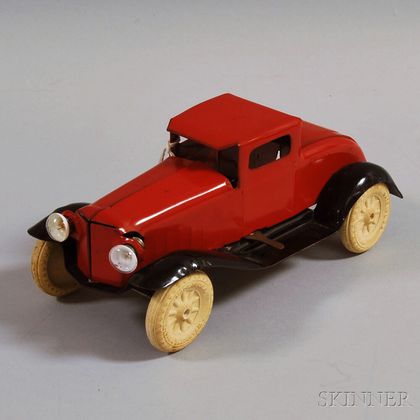 Vintage Wyandotte Red and Black-painted Pressed Steel Coupe